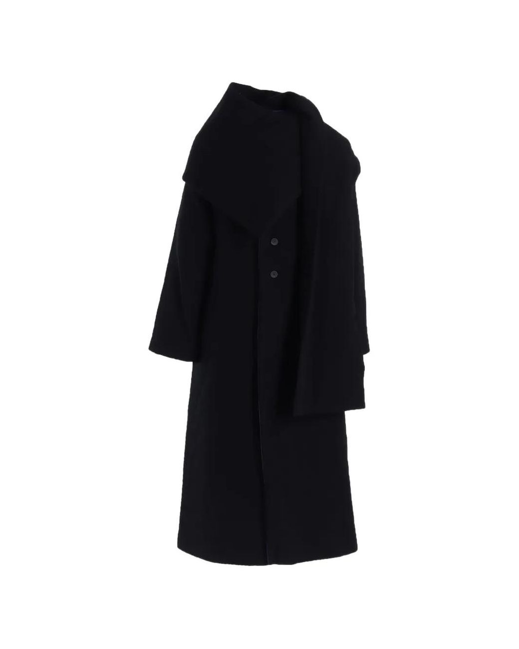 Yohji Yamamoto Black Quilted Button Coat