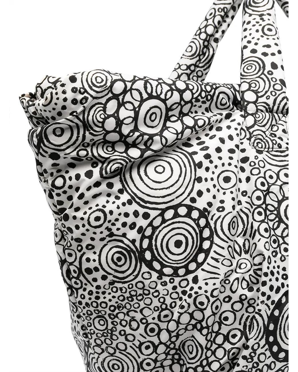 10 Corso Como Gray Doodle-Graphic Print Padded Tote