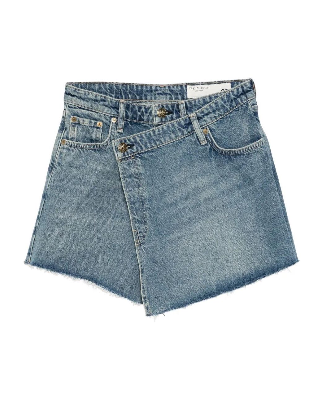 Rag & Bone Blue Belina Cotton Skort