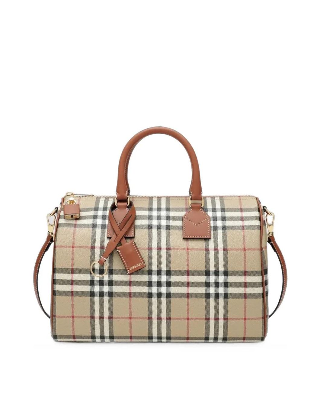 Burberry Metallic Medium Check Bowling Bag