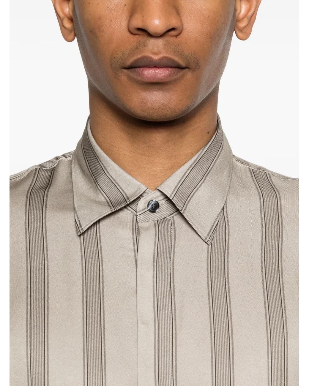 Emporio Armani Natural Comfort-Fit, Fluid Shirt With An All-Over Print for men
