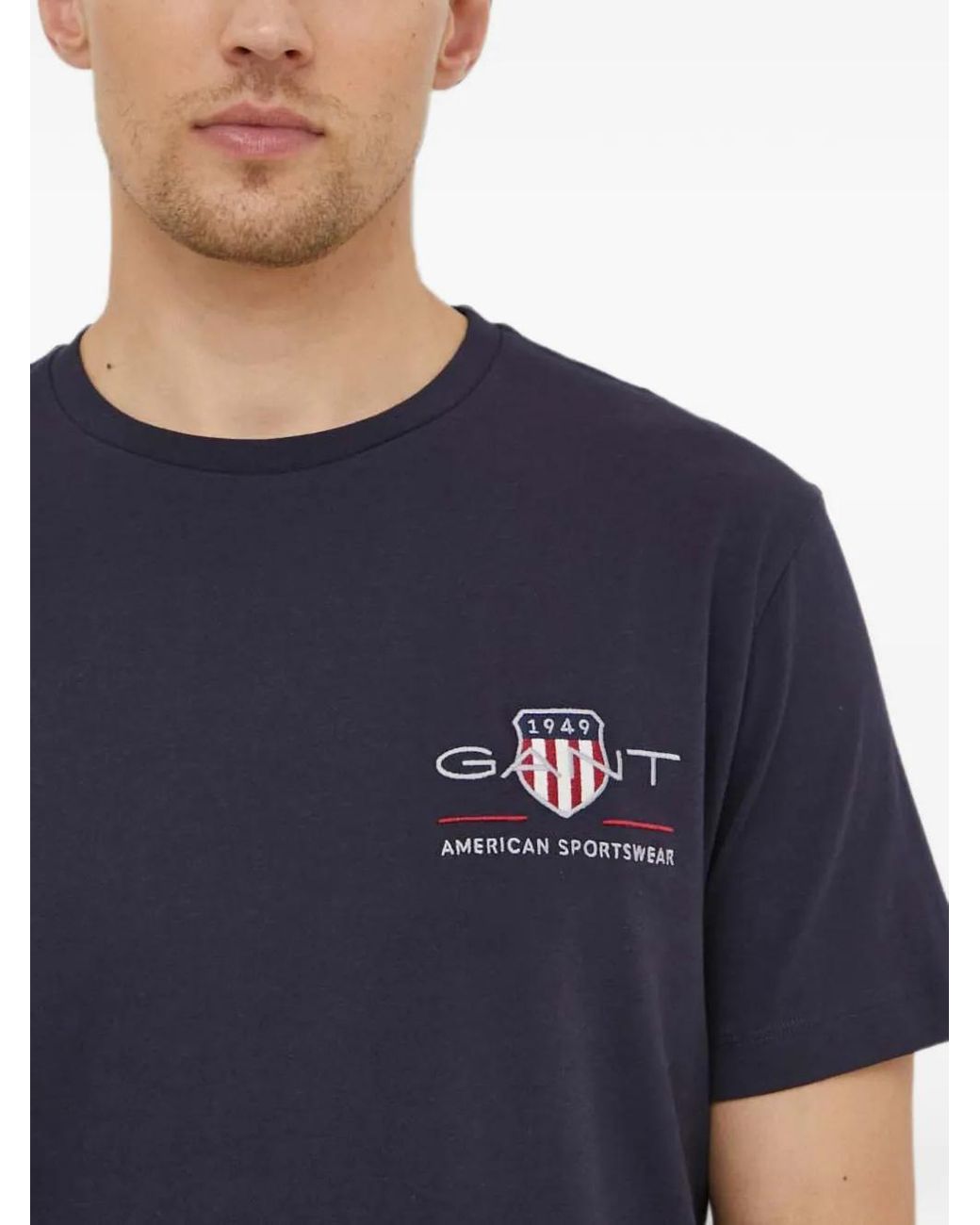 Gant Blue T-Shirt À Logo Brodé for men