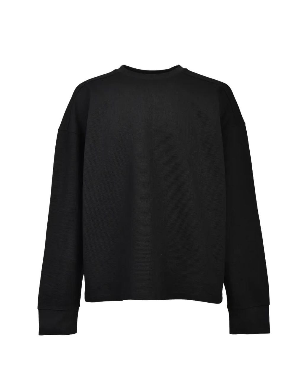 BREATH Black Waffle-Knit Long-Sleeved T-Shirt for men