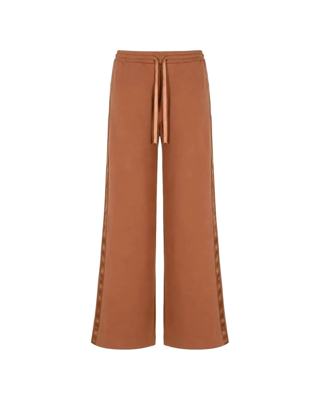 Twinset Brown Side-Stripe Track Pants