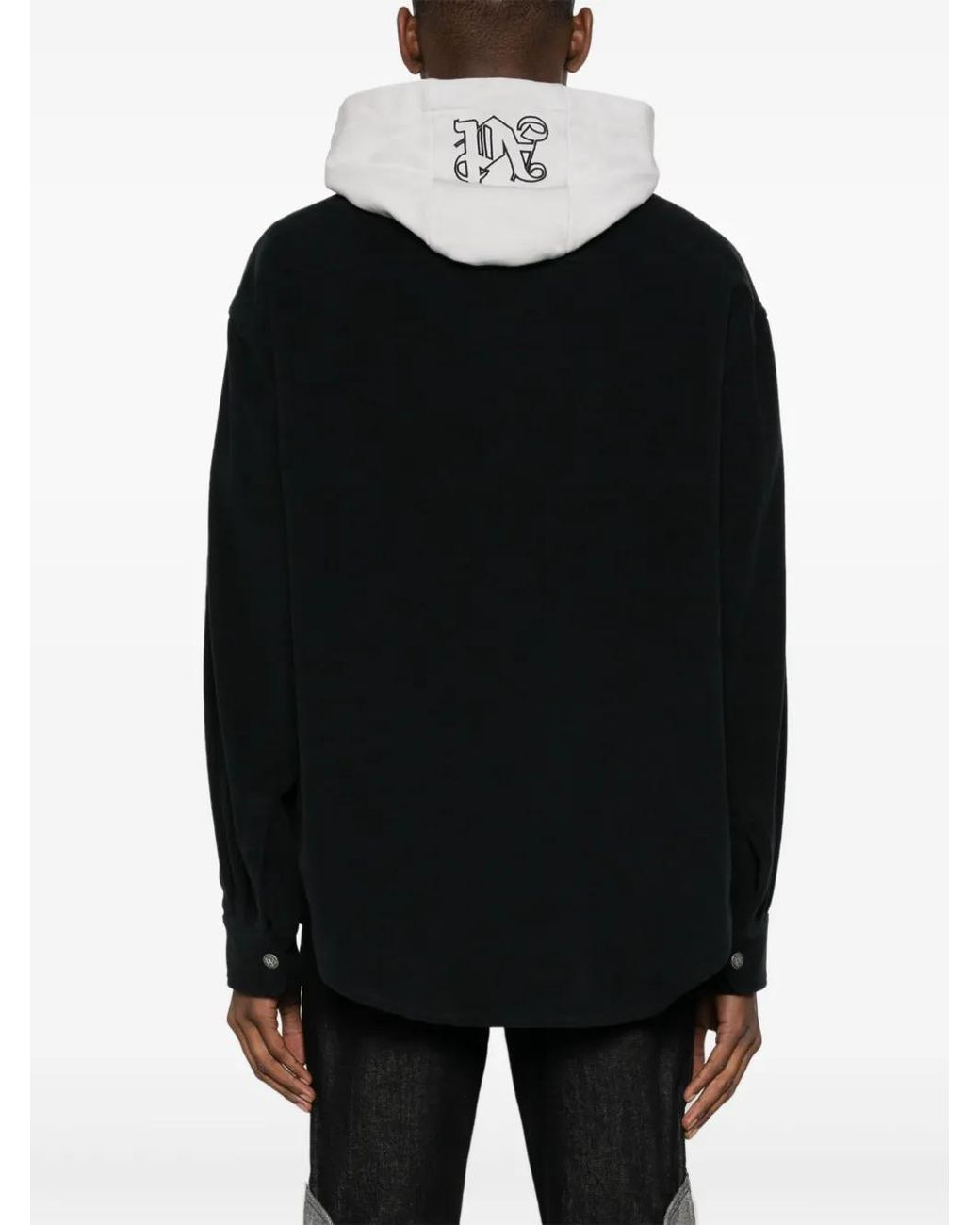 Palm Angels Black Cotton Hooded Jacket for men
