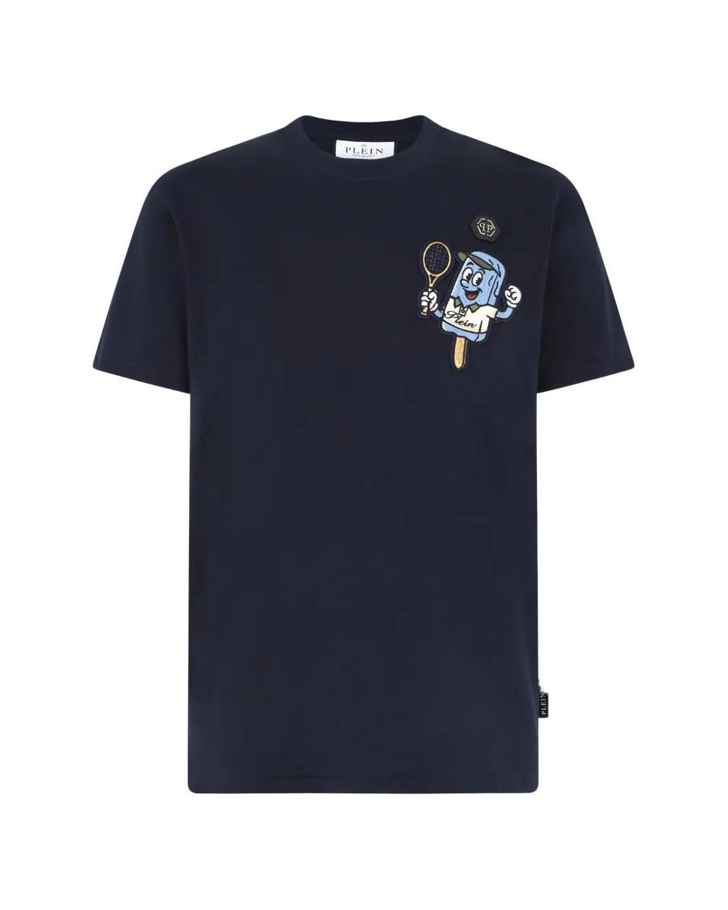 Philipp Plein Blue Round Neck T-Shirt Gelato Monsters for men