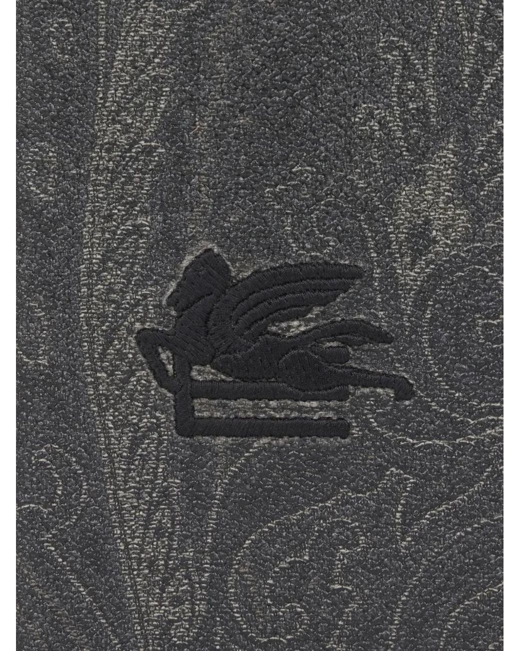 Etro Gray Essential Arnica Passport Case With Pegaso for men