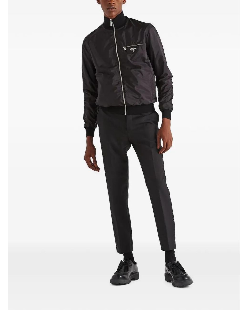 Prada Black Re-Nylon Reversible Cardigan for men