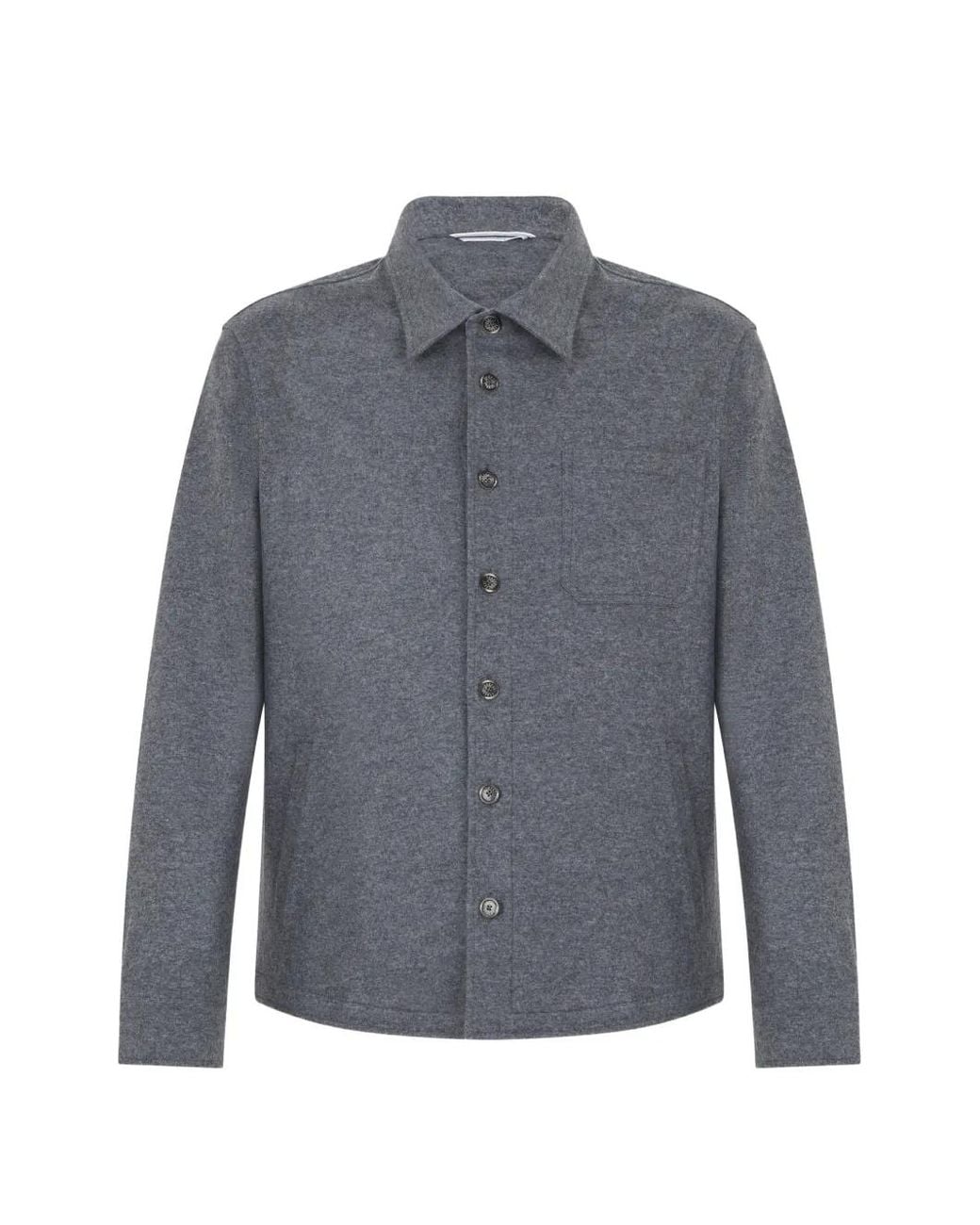Fedeli Patch-Pocket Cashmere Shirt in het Gray voor heren