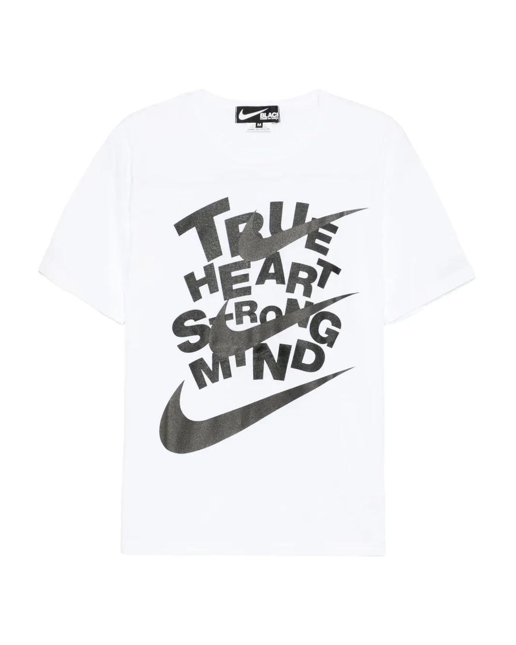 COMME DES GARÇON BLACK White X Nike Slogan-Print T-Shirt