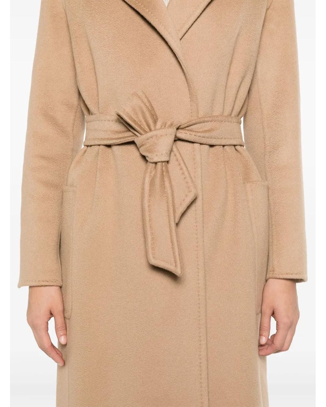 Max Mara Jassen ,Bruin Mantel Met Riem En Zakken in het Natural