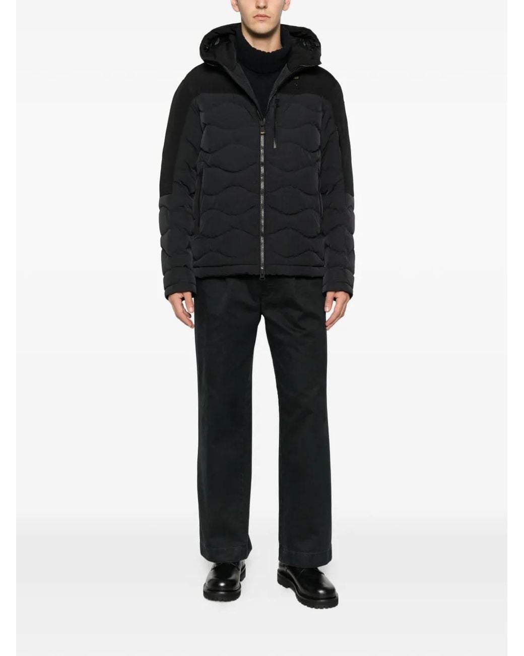 Blauer Black Hooded Quilted Jacket for men