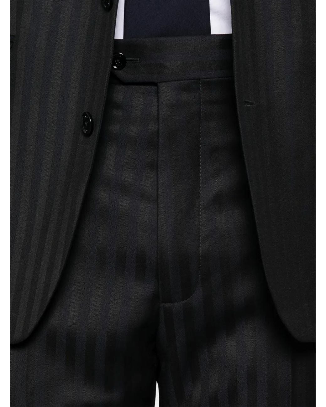 Fursac Black Double-Breasted Cotton Suit for men
