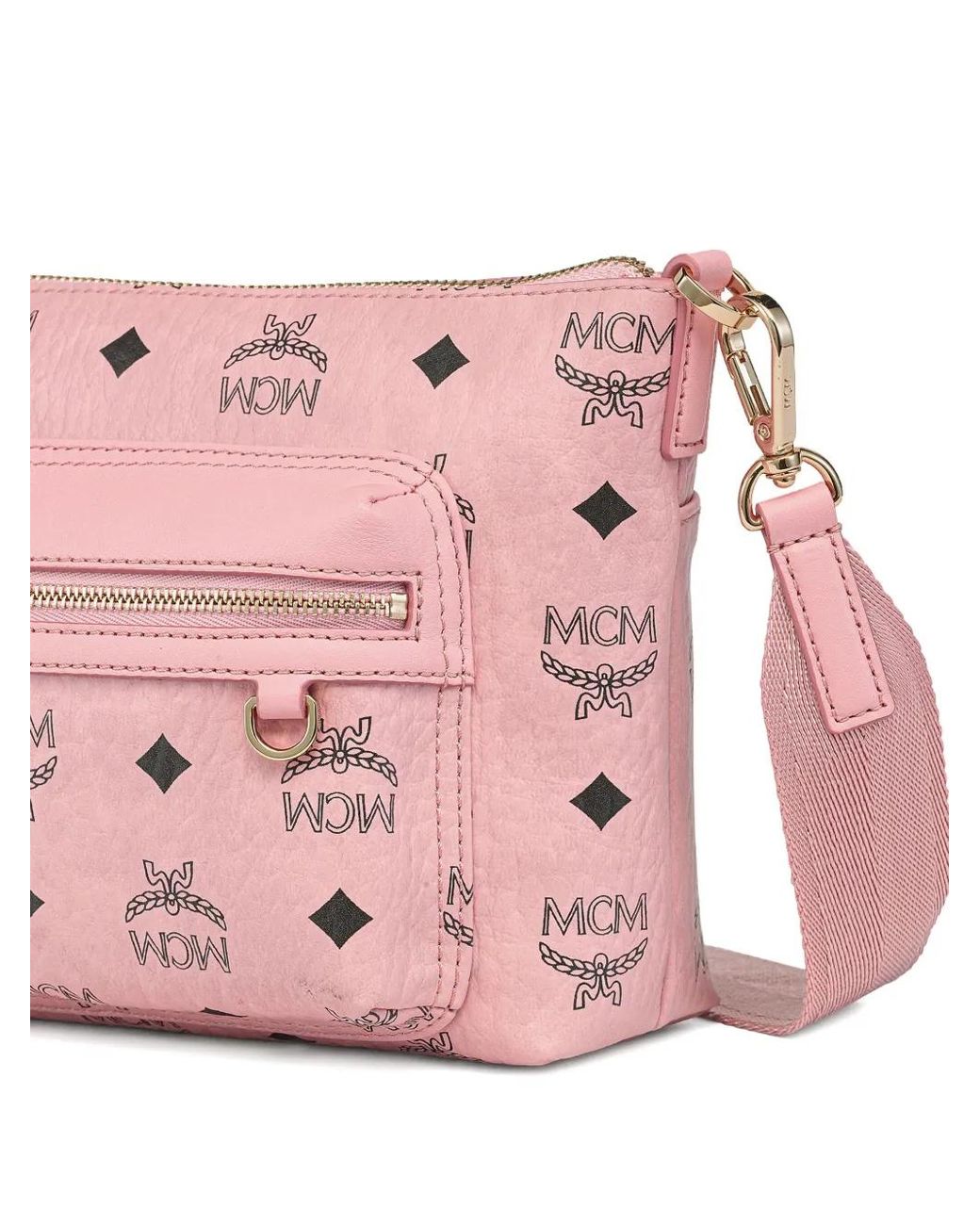 MCM Pink Aren Visetos Mini Crossbody Bag