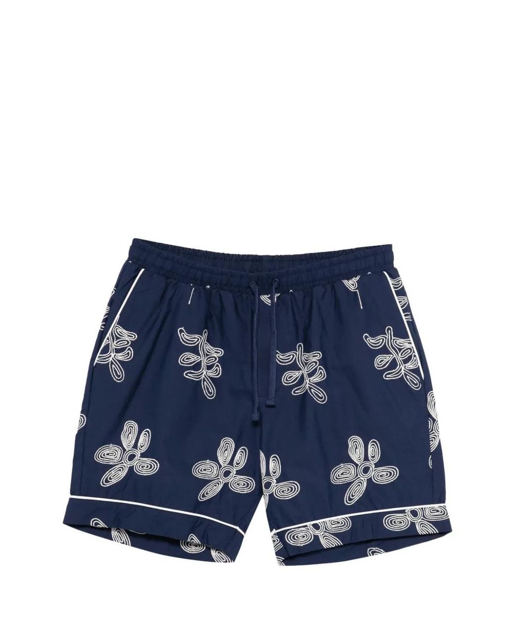 CHE Flores Shorts Met Borduurwerk in het Blue voor heren