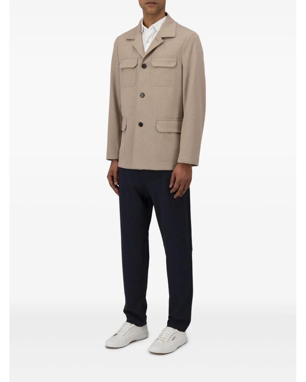 Harris Wharf London Natural Blazer À Poches Plaquées for men
