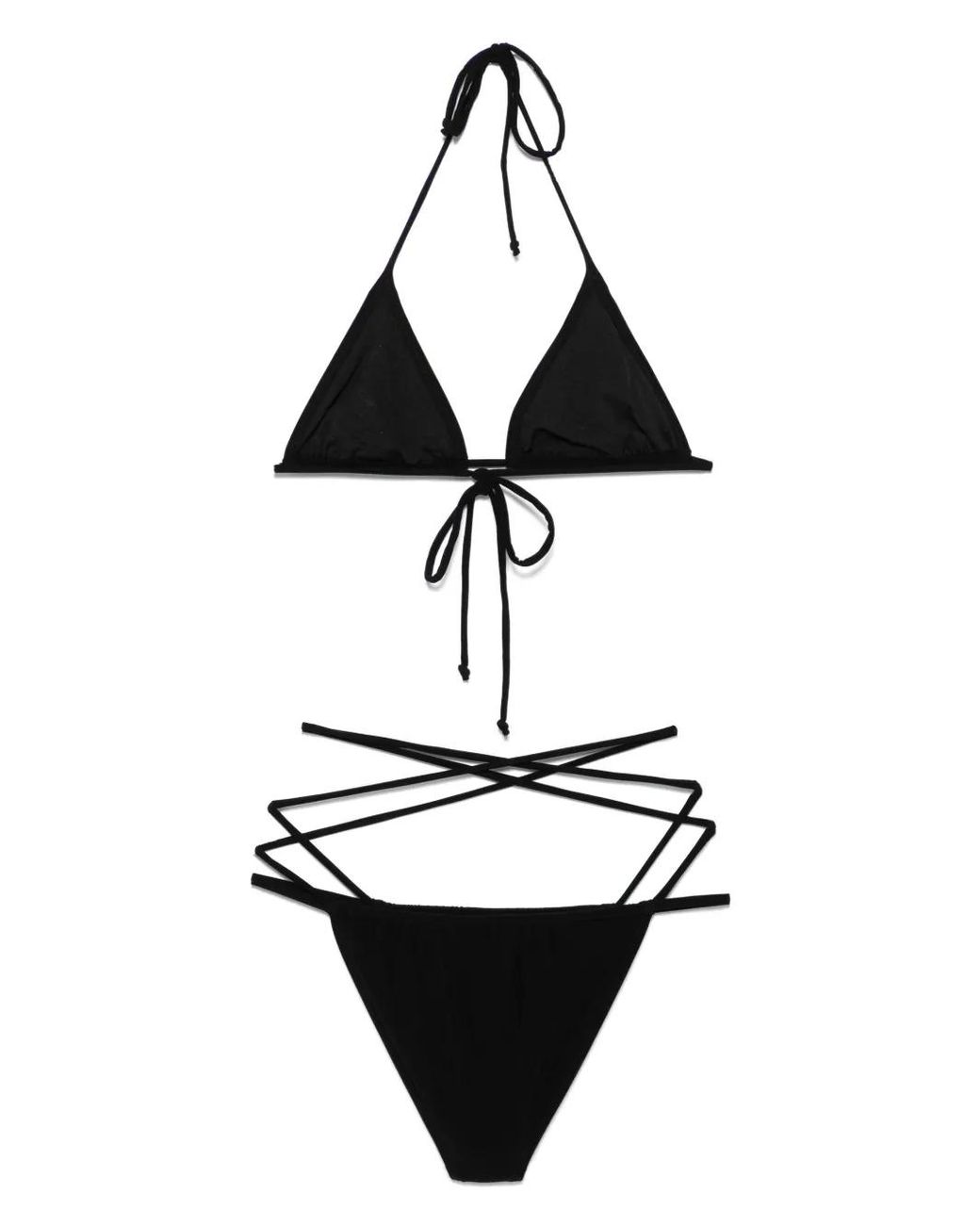 Norma Kamali White Criss-Cross Bikini