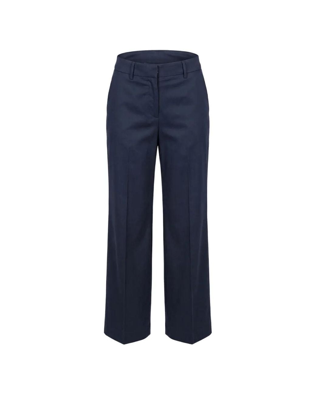 Berwich Blue Pressed-Crease Cotton Trousers