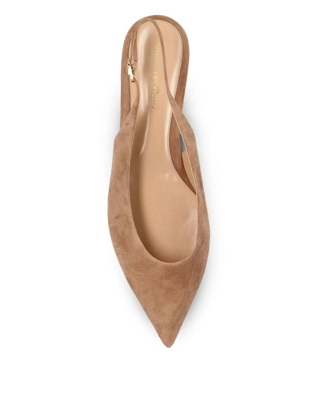 Gianvito Rossi Brown Pointed Sling-Back Flat Pumps