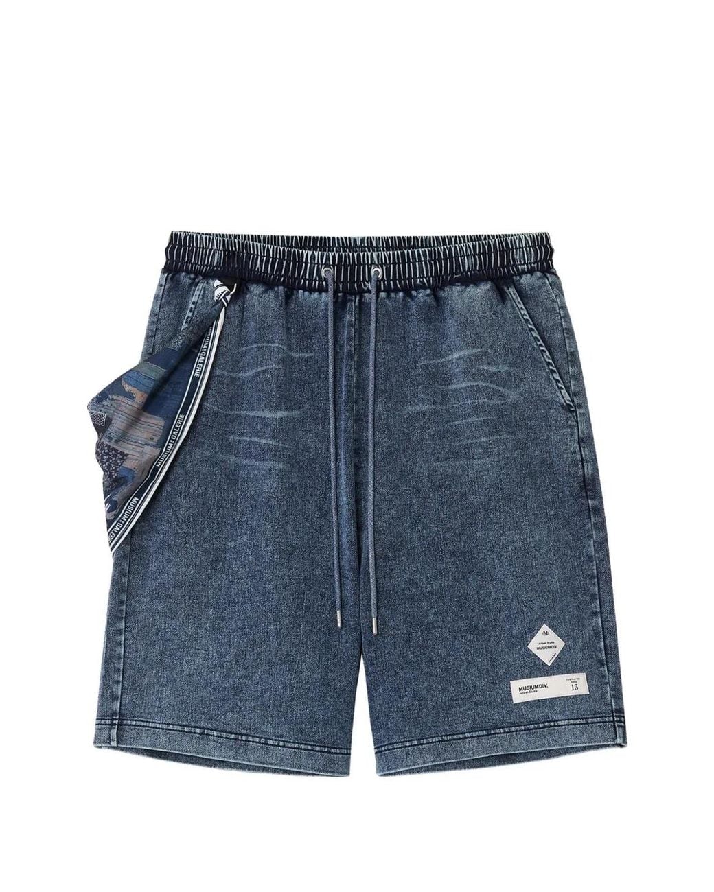 Musium Div. Blue Short En Jean À Lien De Resserrage for men