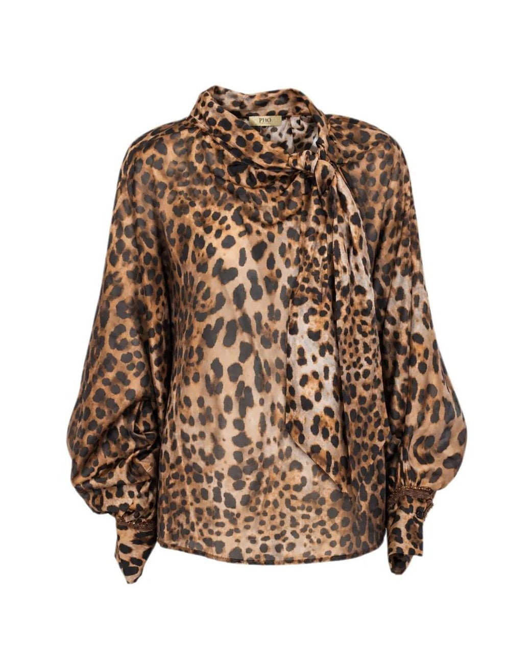 PHO® Firenze Blouse Met Luipaardprint in het Brown