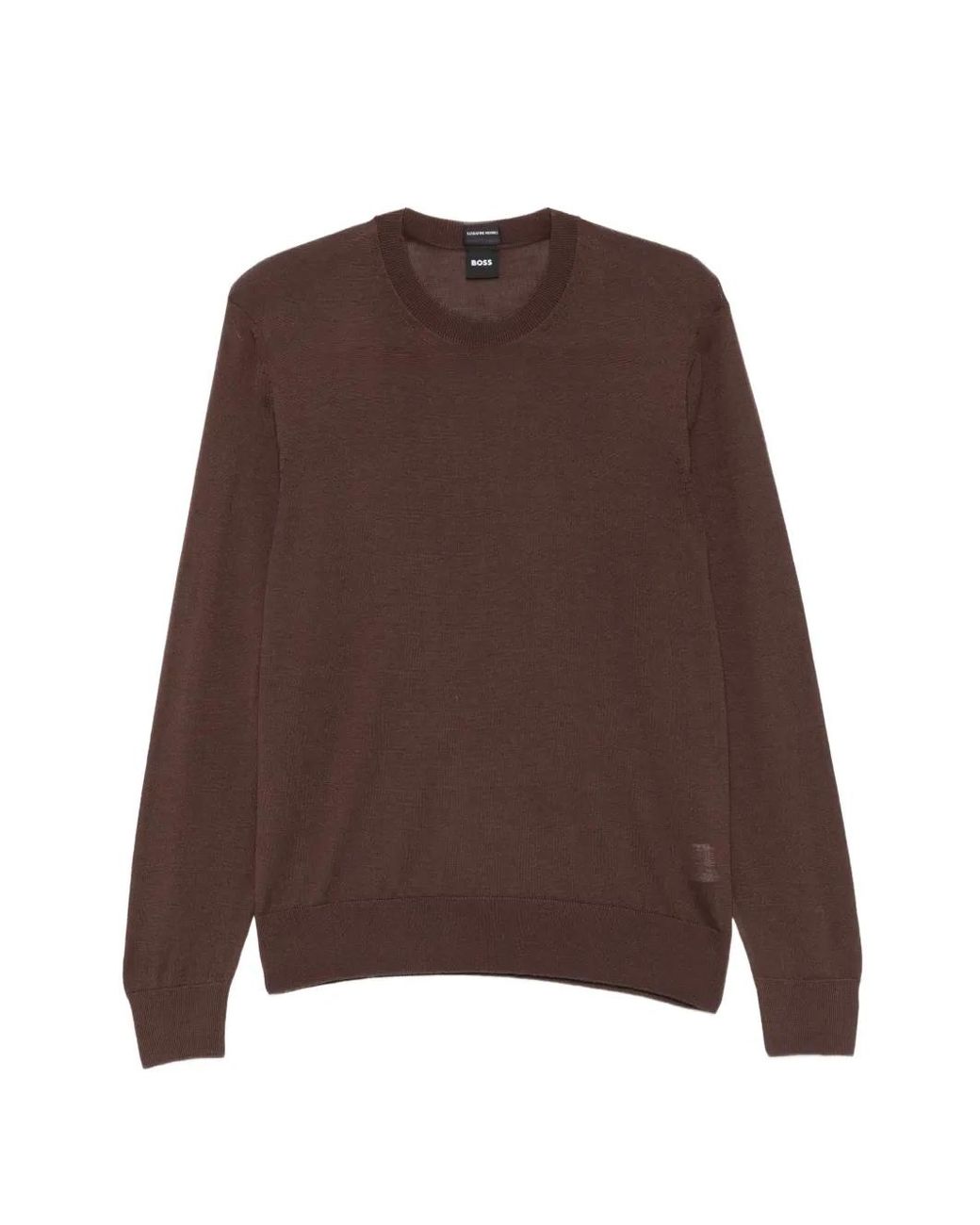 Boss Brown Pull H-Leno En Laine À Col Rond for men