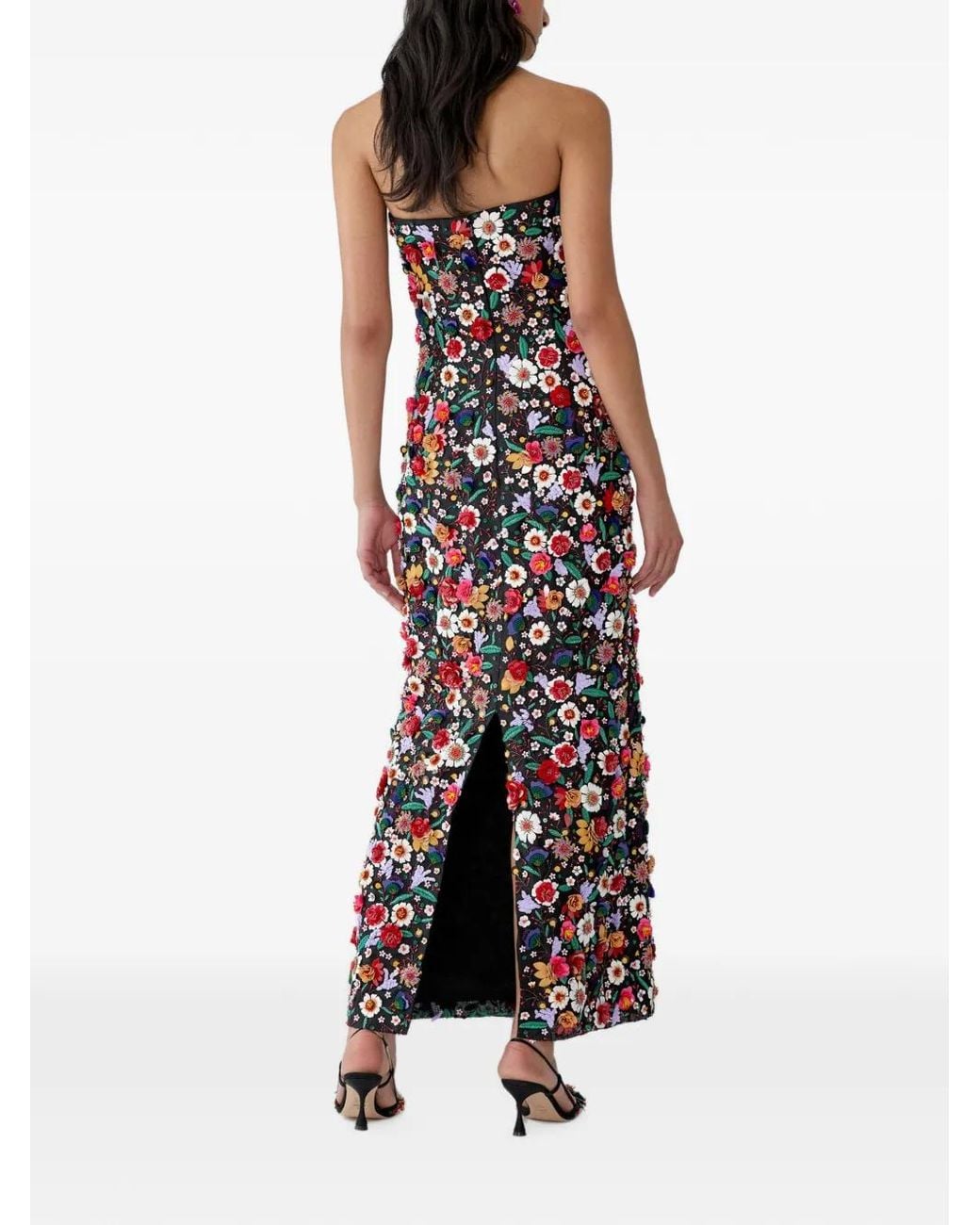 Carolina Herrera White Floral-Embroidered Organza Maxi Dress