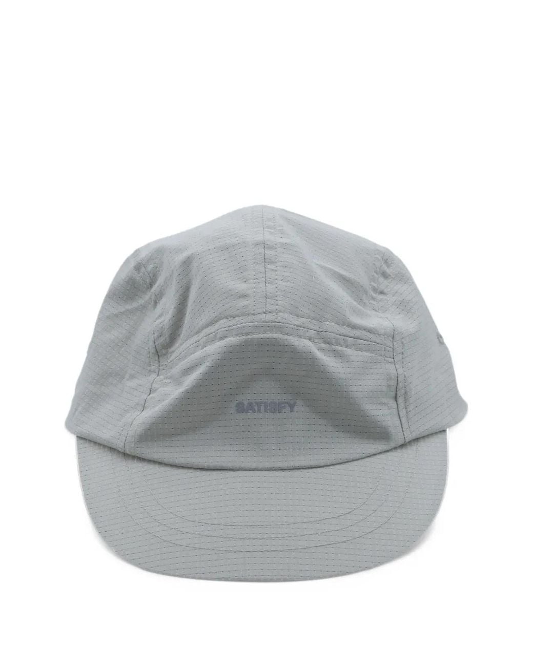 Satisfy Gray Logo-Print Panelled Cap for men