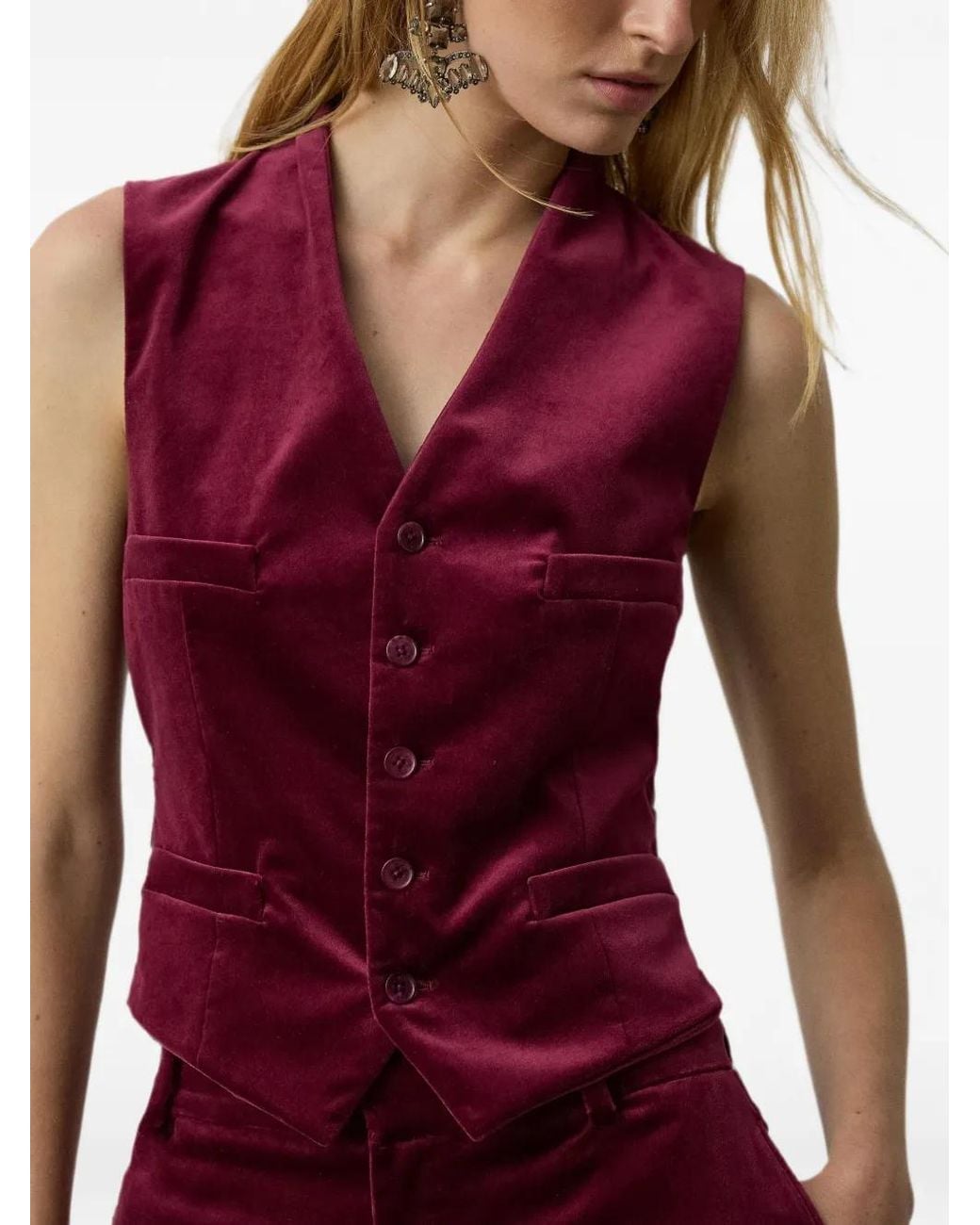 Ralph Lauren Purple Jaiden Velvet Waistcoat