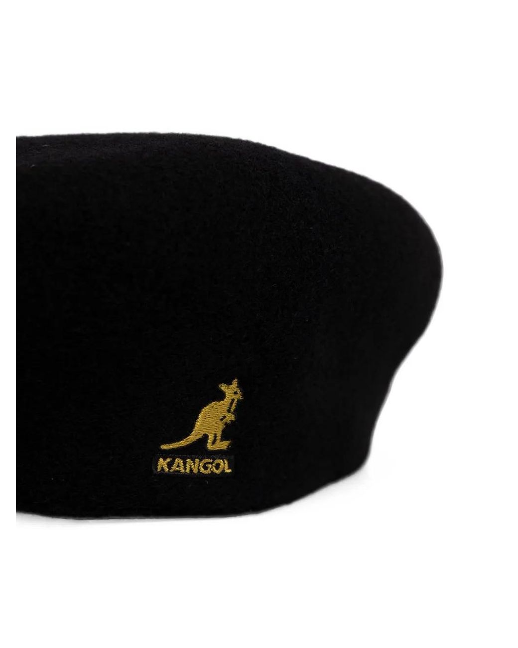 Kangol Black Wool 504 Logo-Embroidered Flat Cap for men
