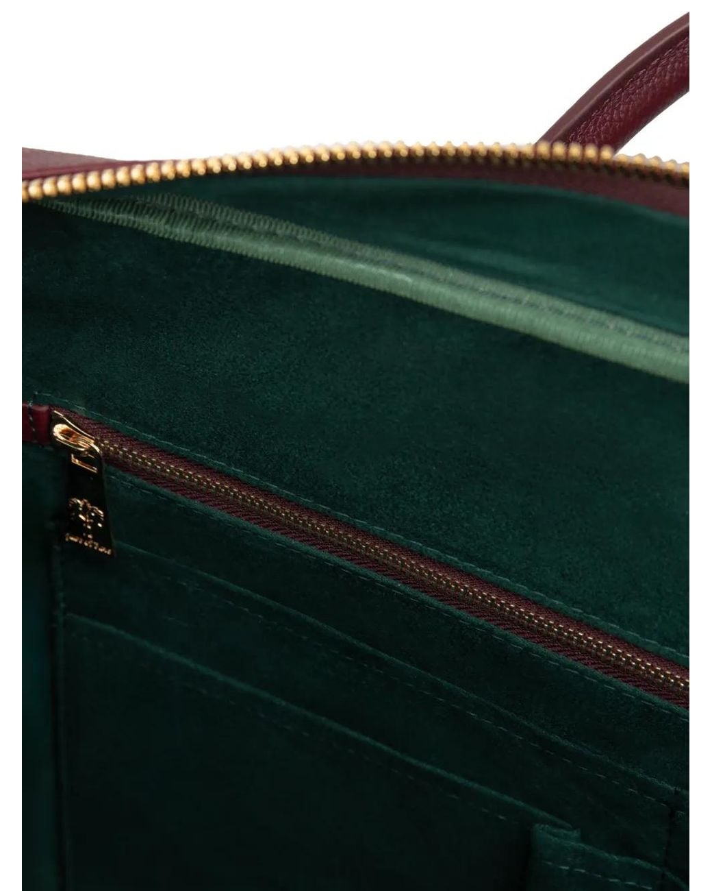 PLACE OF ELMS Purple Crest Grained Leather Briefcase