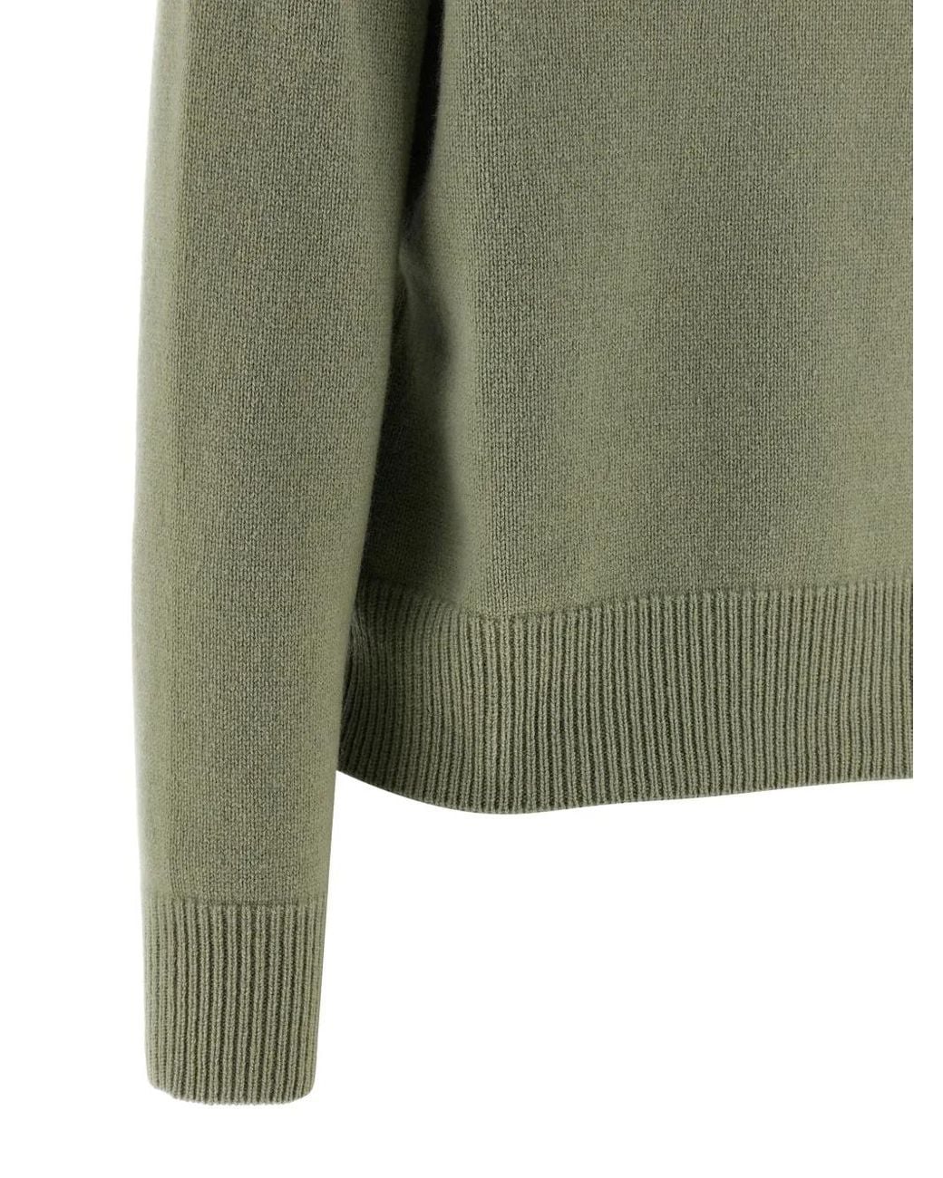 Maison Kitsuné Green Contrast Fox Head Sweater
