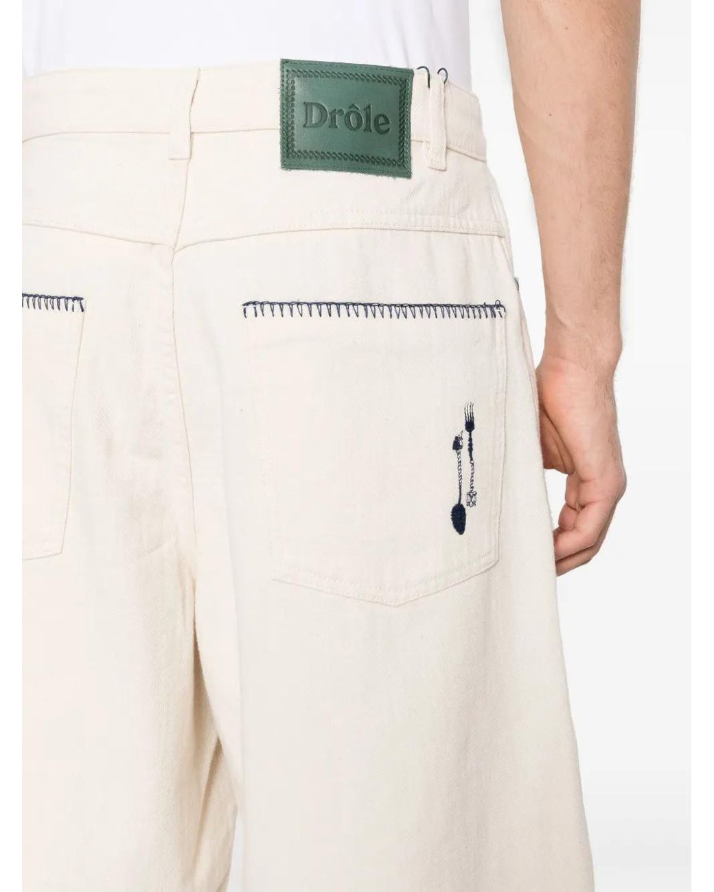 Drole de Monsieur Natural Le Short Art De La Table Denim Shorts for men