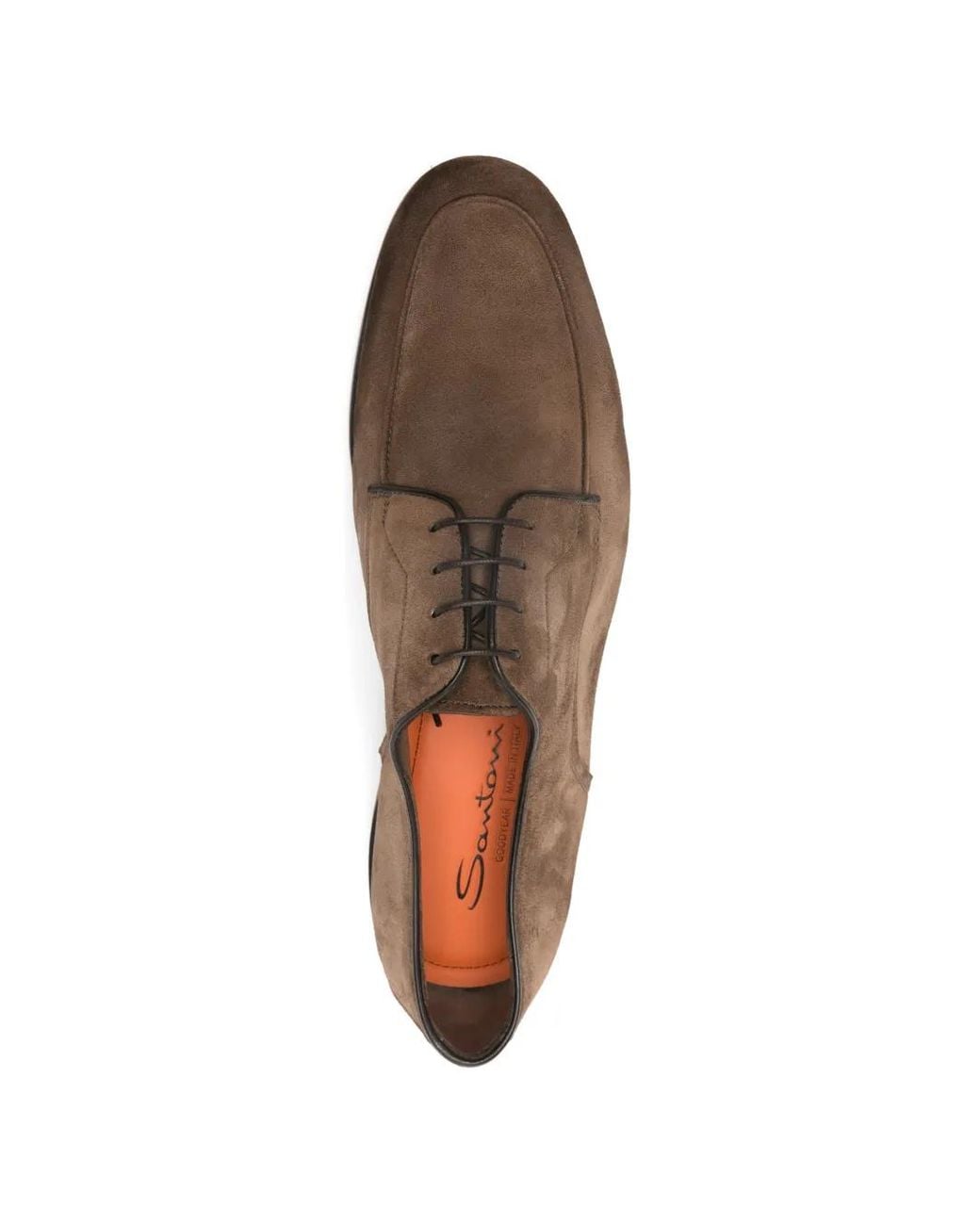 Santoni Brown Lace-Up Derby Shoes for men