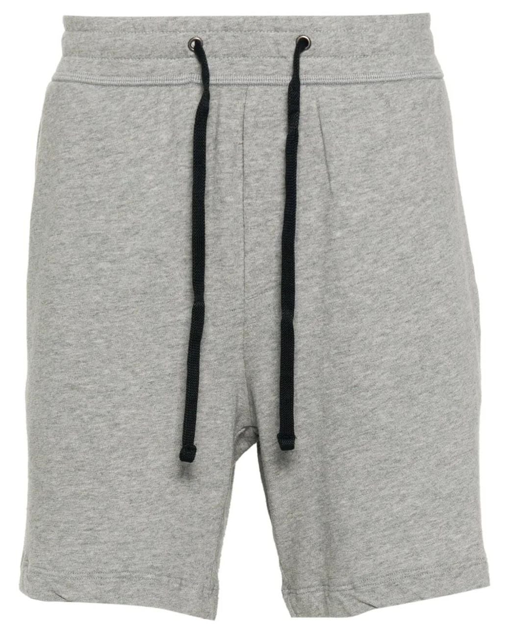 James Perse Gray Mélange-Effect Cotton Shorts for men