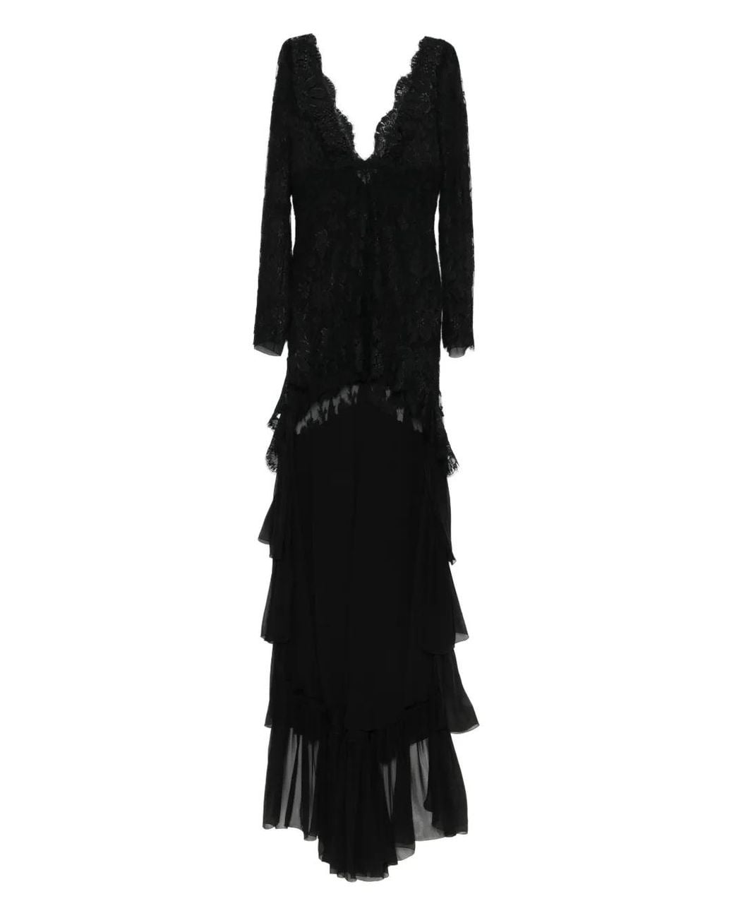 chinese dress ladies Vintage 1988 Yves Saint Laurent Documented Black Sheer Silk & Boned Lace  Bustier Dress