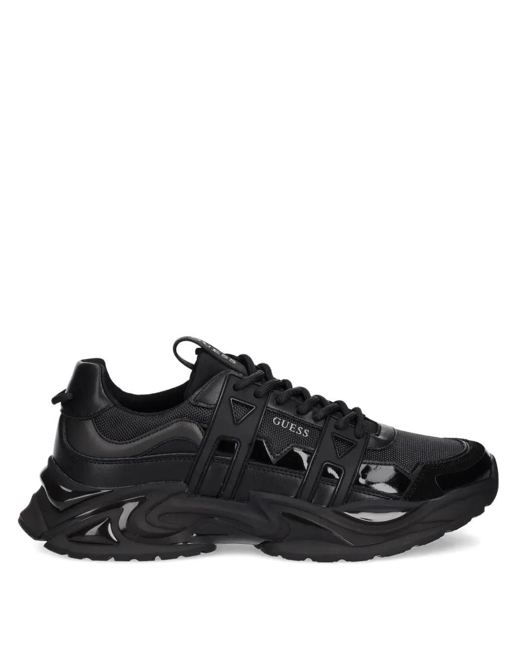 Guess Black Belluno Leather-Blend Sneakers for men