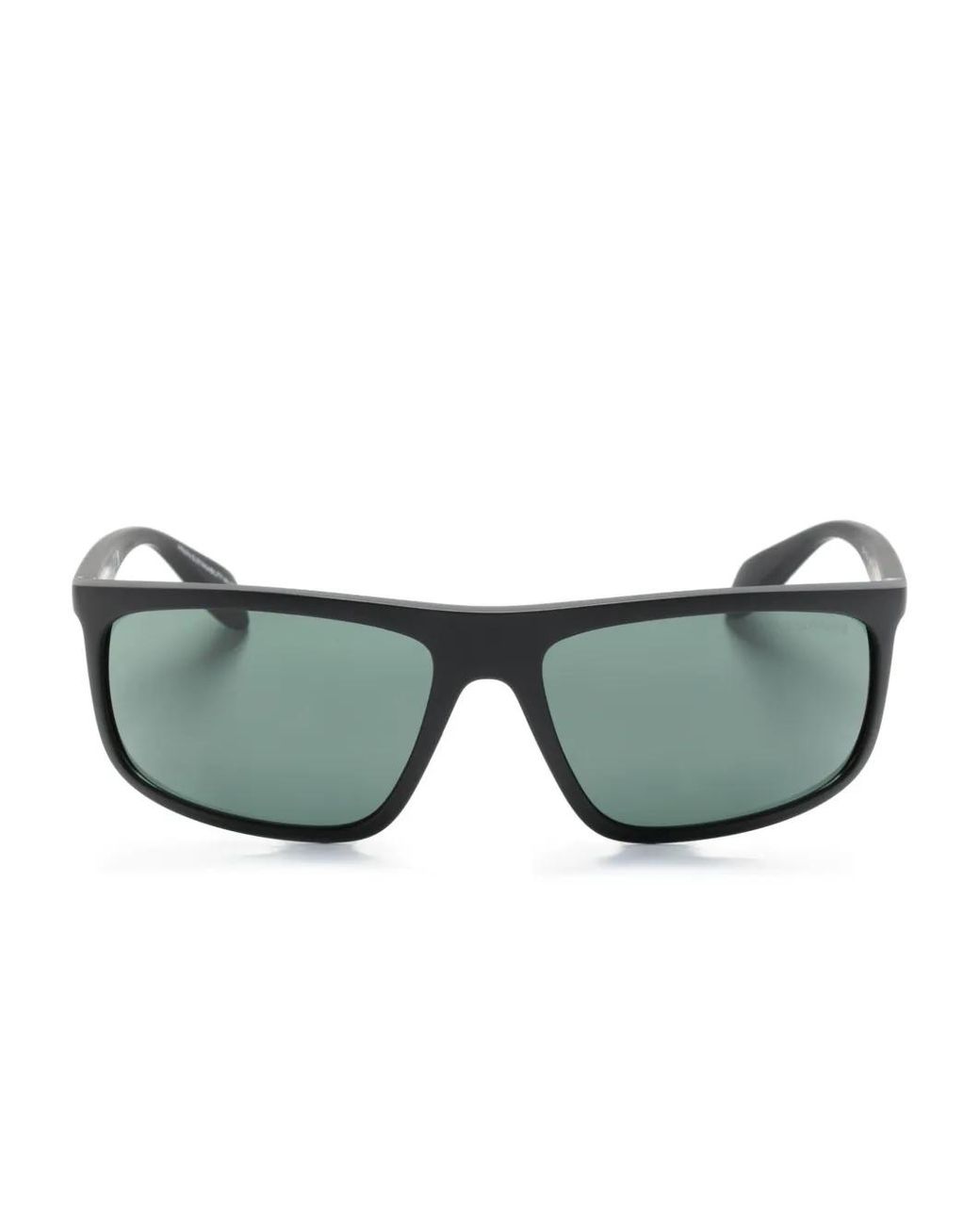 Emporio Armani Green Rectangle-Frame Sunglasses for men