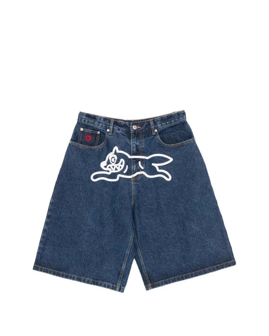 ICECREAM Blue Short En Jean Running Dog for men