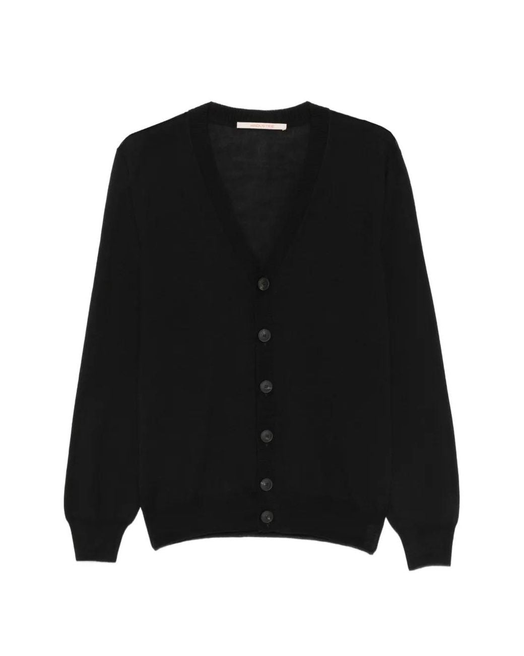 hindustrie Black V-Neck Button-Up Cardigan for men