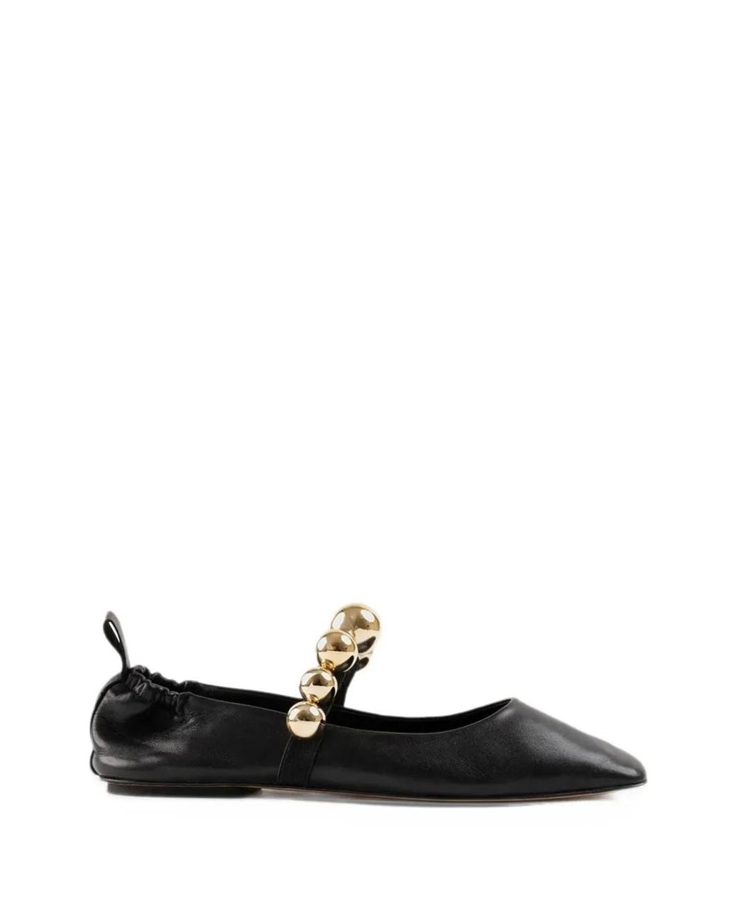 Souliers Martinez Black Flamenco Sphere-Embellished Ballet Flats