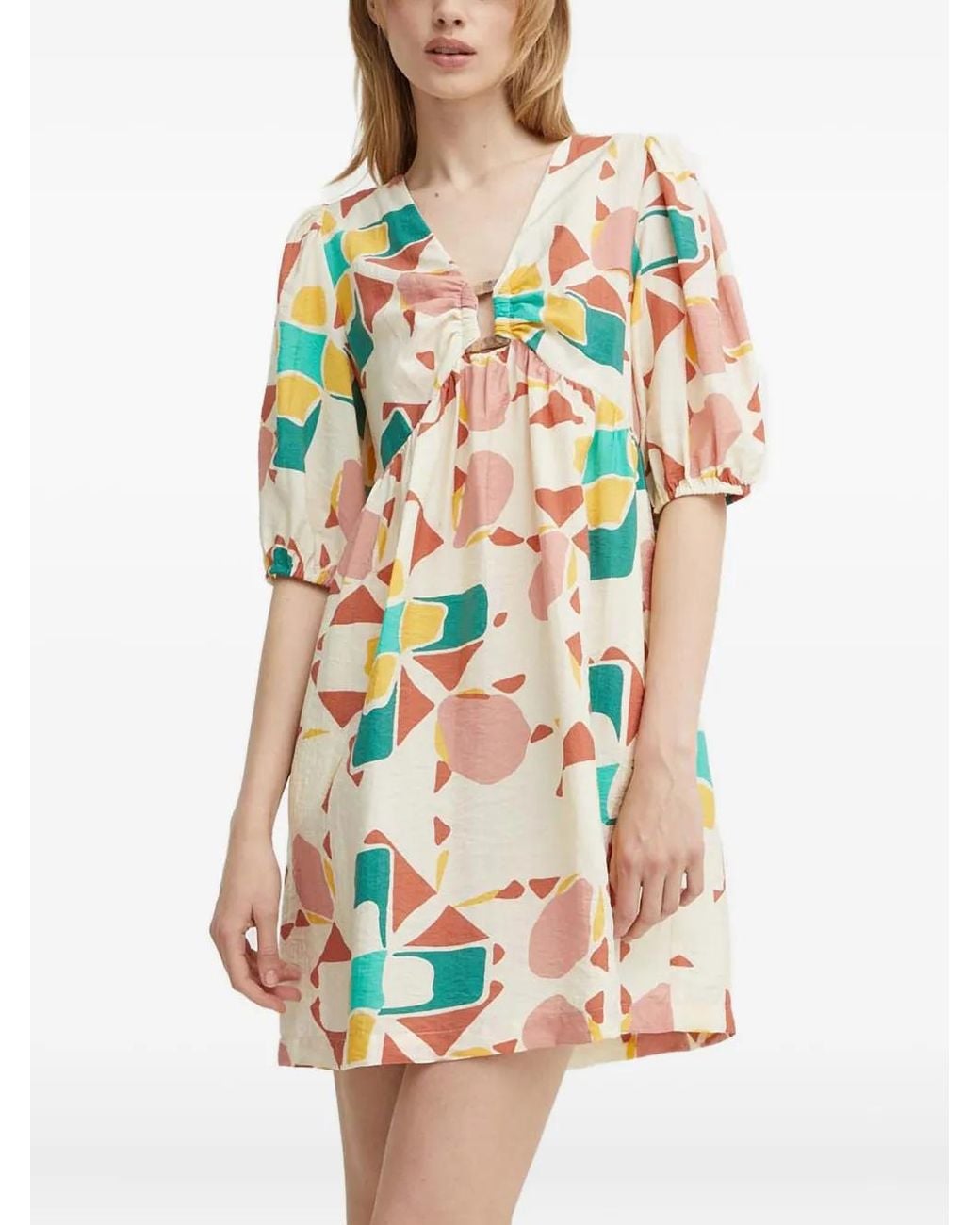 Ba&sh White Arancia Printed Mini Dress