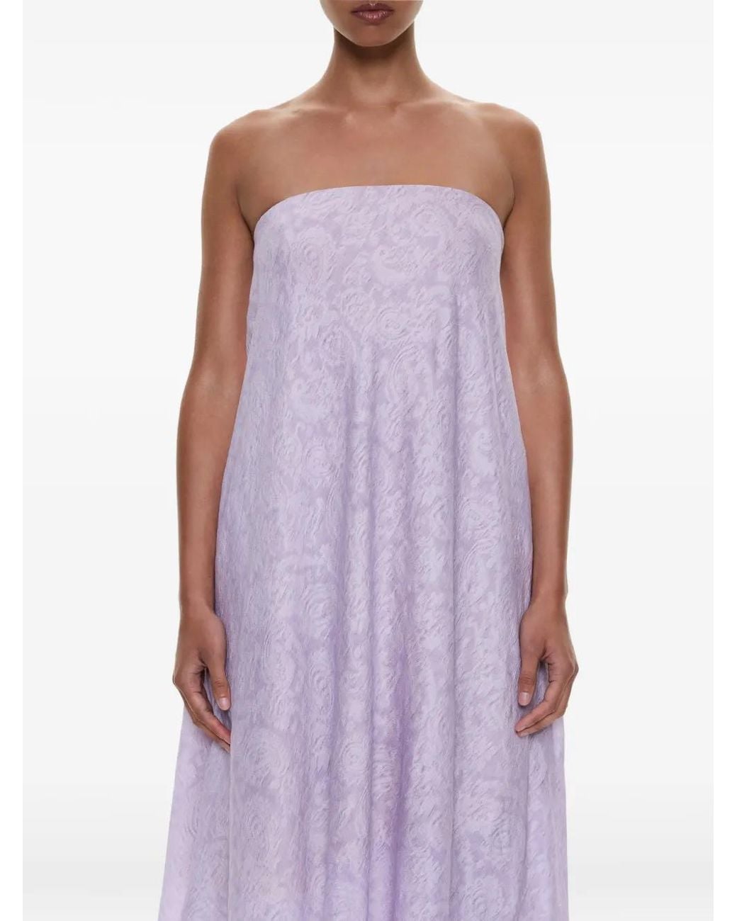 Christopher Esber Purple Light Leak Jacquard Strapless Dress