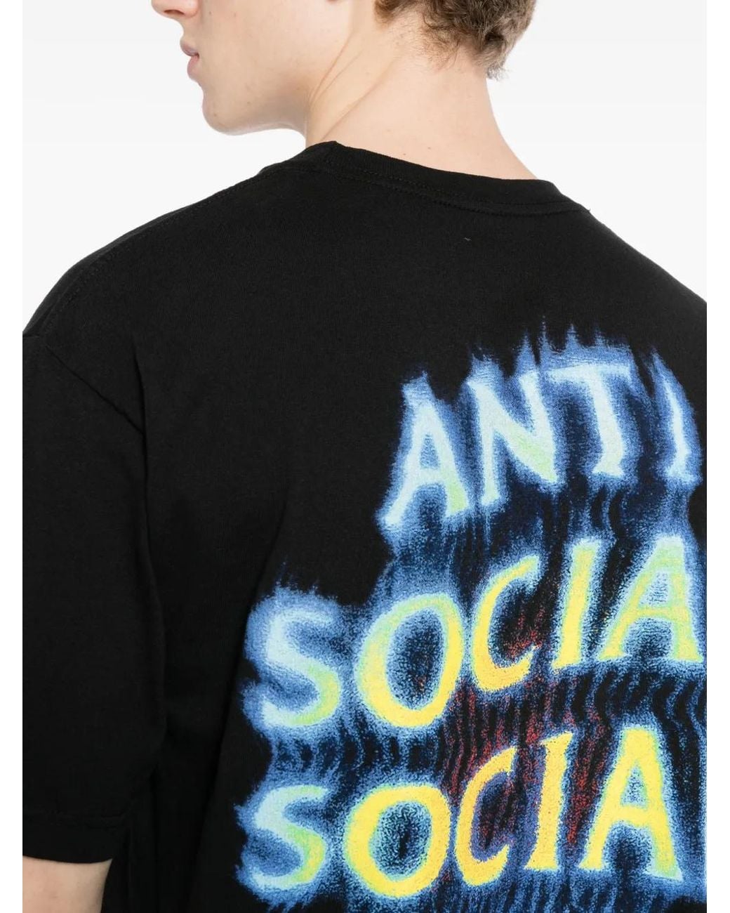 ANTI SOCIAL SOCIAL CLUB Black Logo-Print Cotton T-Shirt for men