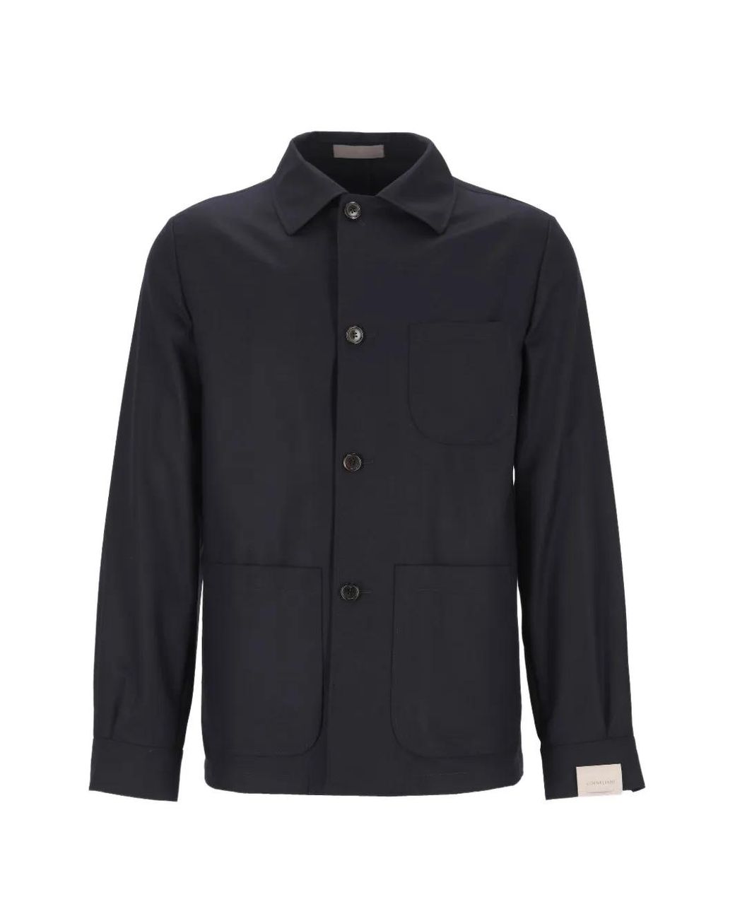 Corneliani Blue Button-Up Overshirt Jacket for men