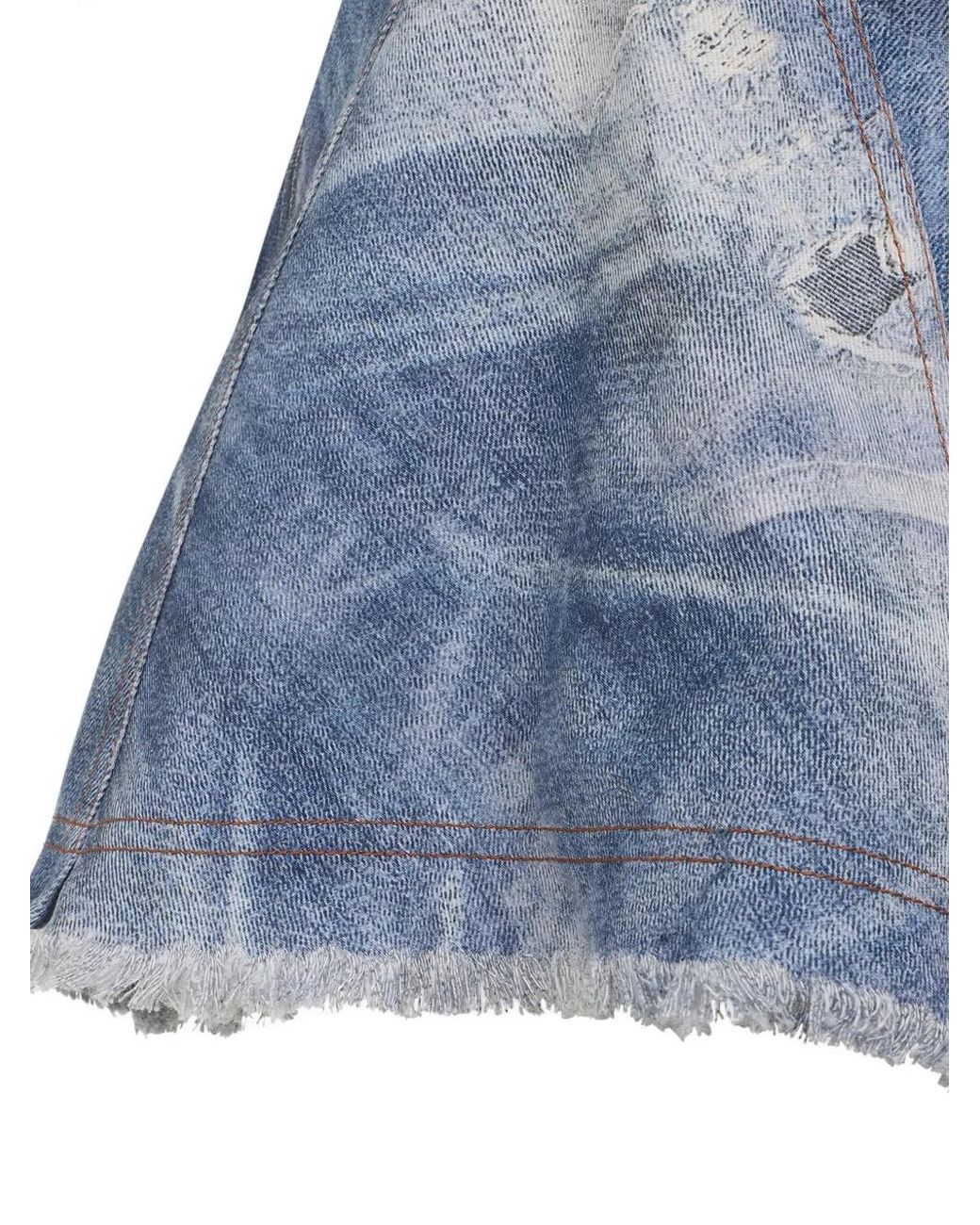 Roberto Cavalli Blue Distressed Mini Dress
