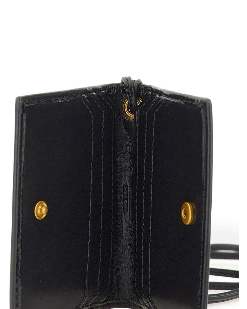 Gianni Chiarini Black Eel-Effect Leather Card Holder