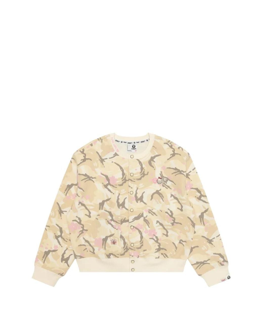 Aape By A Bathing Ape Natural Camouflage-Print Logo-Patch Sweater