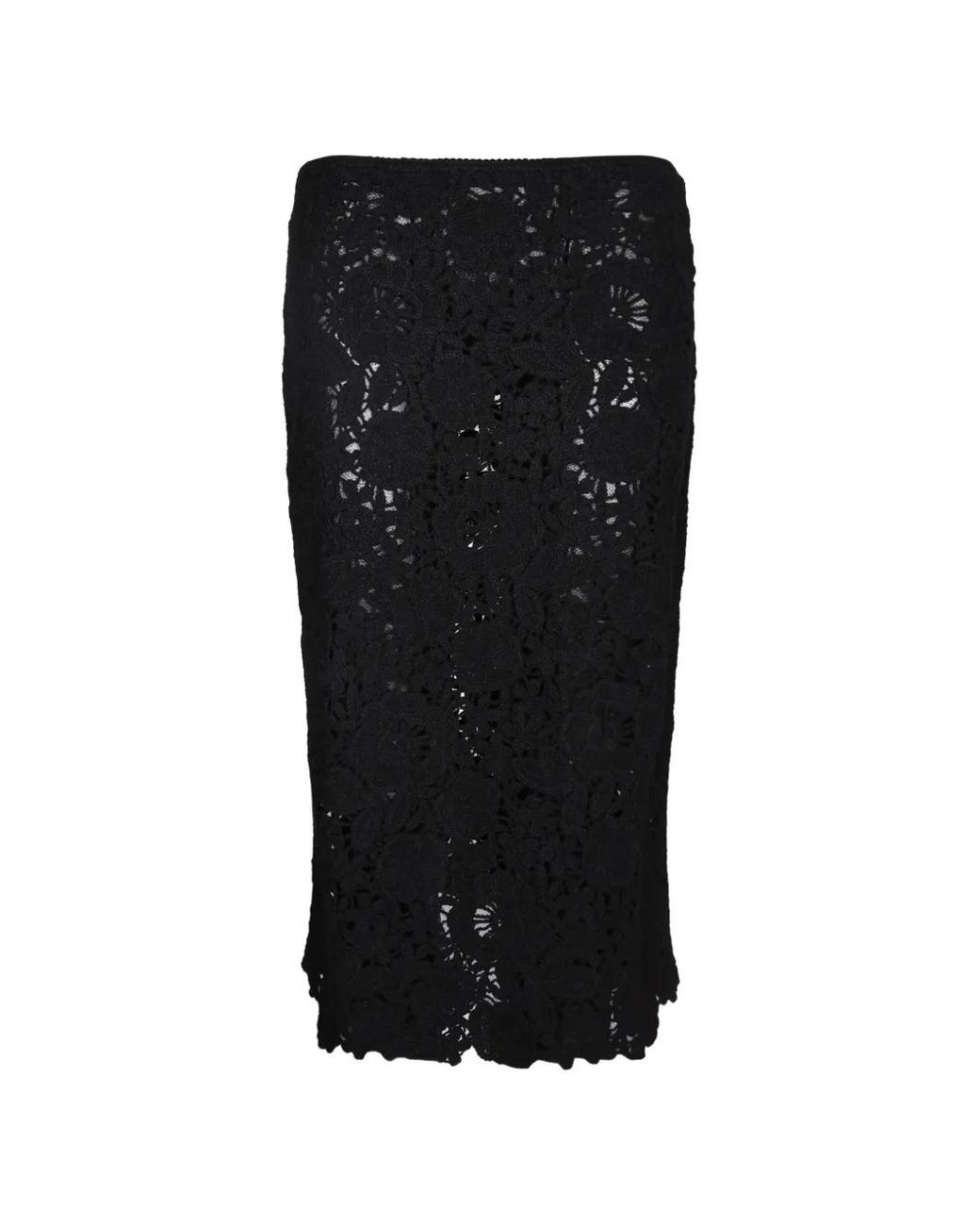 ERMANNO FIRENZE Black Floral Lace Skirt