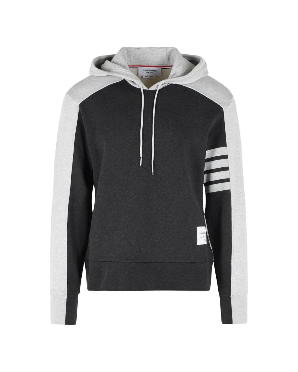 Thom Browne Black 4-Bar Stripe Hoodie for men